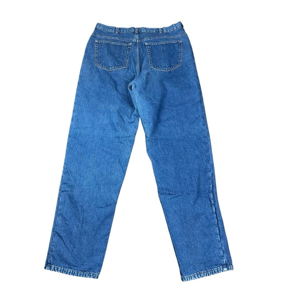 Fleece Lined Relaxed Fit Lands End 5 pocket Blue Jeans Size 16